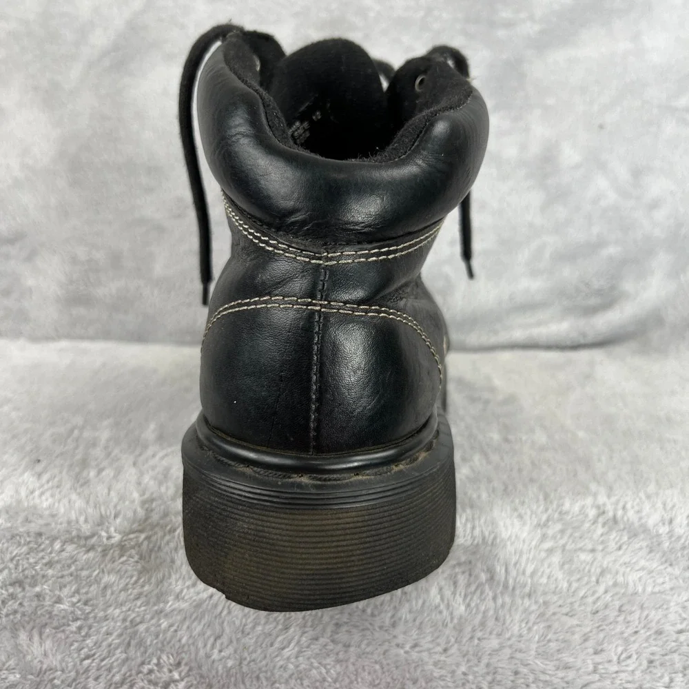 Vintage Dr Martens AW004 Boots 12 Black Leather Made In England Work Lug